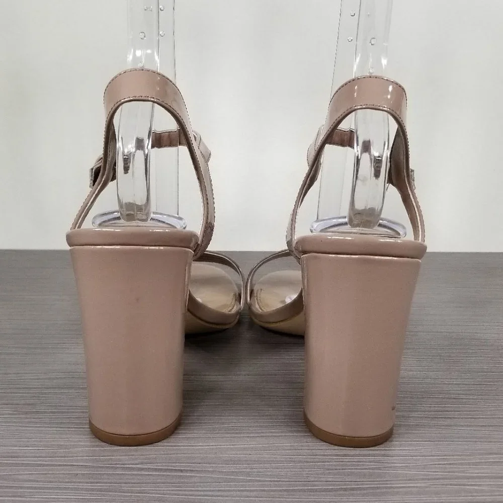 Abound Steph Block Heel Sandal, Nude Patent Faux Leather, Womens Size 8.5 M - Picture 5 of 13